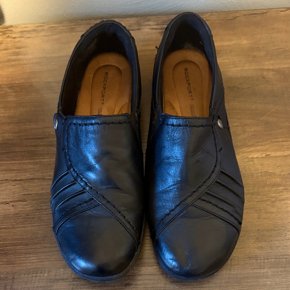 Rockport Navy Leather Slip-On Loafers